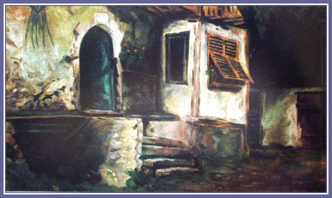 Ruck Lajos - Hátsóudvar (36x60,5 cm.)
