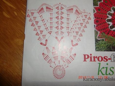 Piros-fehér  kis terítő