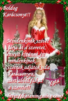 Áldott ,Szeretetteljes Karácsony ünnepet kivánok mindenkinek sok szeretettel.Kata