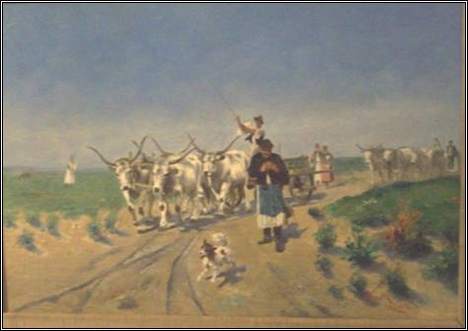 Vágó Pál: Vonó négyes (eredeti 40x55) 