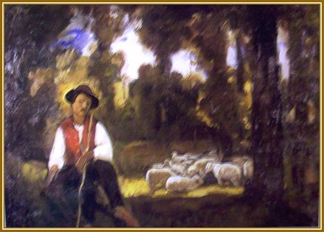 Iványi Grünwald Béla - Birkanyáj (75x100 cm.)