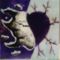Lila-fehér szétszedhető, viharos szív, 11x11 cm