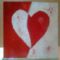 Piros-fehér szétszedhető szív, 11x11 cm