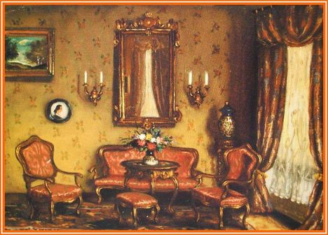 Czencz János - Nagypolgári enterieutr (86x70 cm.)