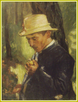 Papp Gábor - Pipázó legény (68x55 cm.)