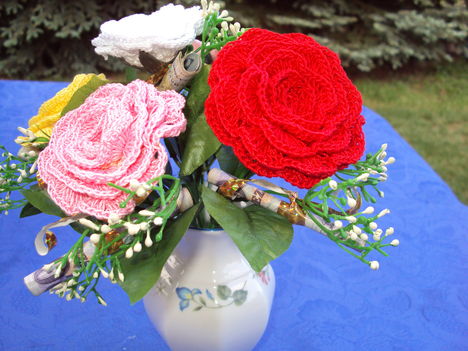 Horgolt rózsák Nászajándék 002
