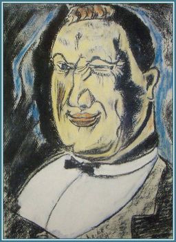 Scheiber Hugó - Kacsintó férfi (41,5x32 cm.)