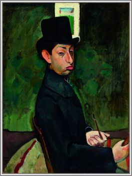 Berényi Róbert - Cilinderes önarckép (79x60 cm.)
