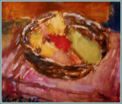 Vass Elemér - Gyümölcs csendélet (22,5x36 cm.)