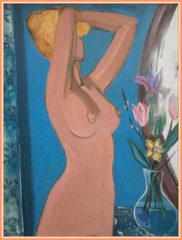 Jakab Eszter - Elforduló akt (80x60 cm.)