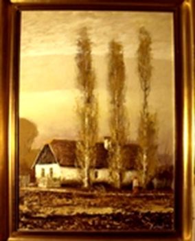 Puskás Imre - Nyárfás tanya (70x50 cm.)