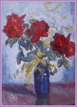 Vén Emil - Rózsás csendélet (70x50,5 cm.)
