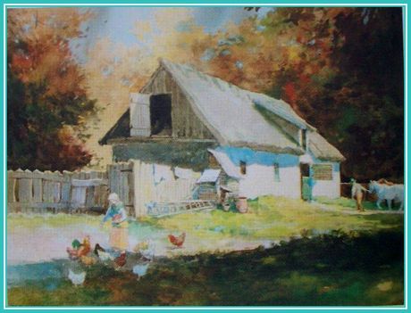 Zórád Ernő - Falusi életkép (40x50 cm.)