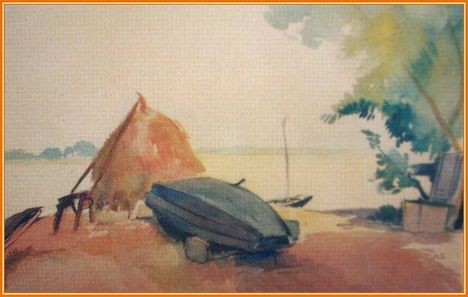 Istokovics Kálmán - Csónakok (31x46 cm.)