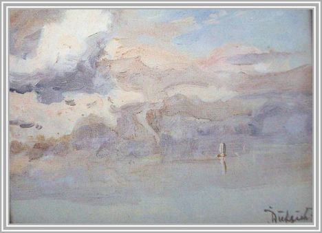 Dietrich Adolf - Felhős Balaton (24x34 cm.)