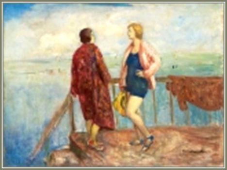 Iványi Grünwald Béla - Balatoni mólón (60x80 cm.)