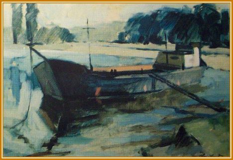 Völgyi Dezső - Bárkák (35x50 cm.)