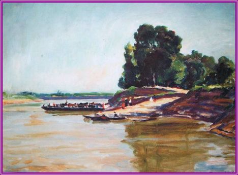 Darvassy István - Átkelés a Tiszán (55x72 cm.)
