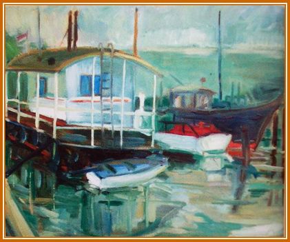 Gomaha József - Kikötő (59x69 cm.)