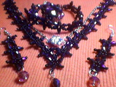 lilas swarovski virag szett