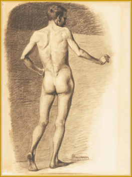Reissmann Károly  Miksa - Férfi akt  (61x38 cm.)