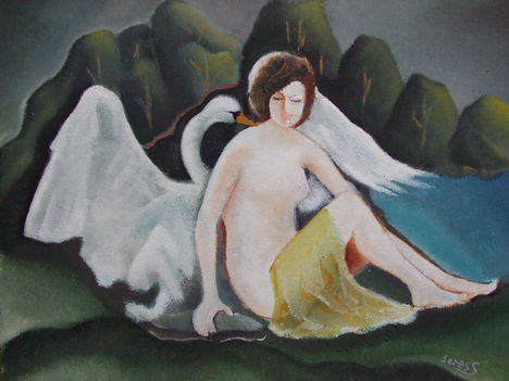 Léda.tempera-karton,40x50cm