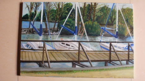 Balaton Földvár 60x40cm oil vászon elagó