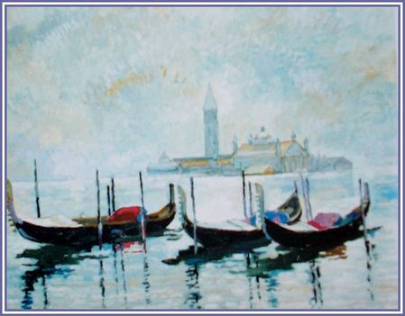 Szendrő Miklós - Velence látképe (60 x 69,5 cm.)