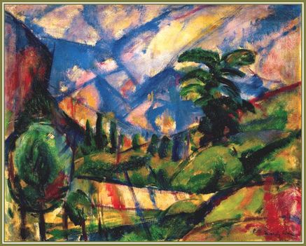 Márffy Ödön - Konstruktív táj (~ 40 x 31,5)