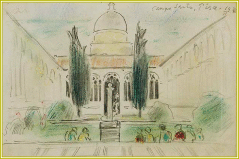Vaszary János - Campo Santo (17 x 25,5 cm.)