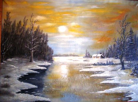Téli alkony (Olaj-vászon-70x100