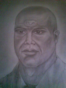 Teal'c (csillagkapu)-(Papír-grafit-30x20 cm)