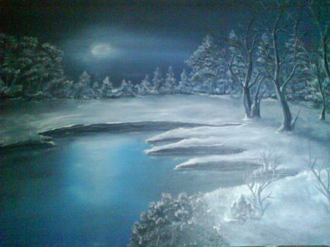 Téli holdtölte (Olaj-vászon-50x60 cm)