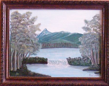 Tó a Hegyek Között (Olaj-flunér-37x29 cm)