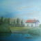 Tópart házzal (Olaj-francia vászon-40x30 cm)