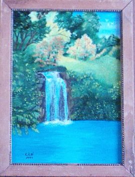 Vízesés (Olaj-flunér-33x26 cm)