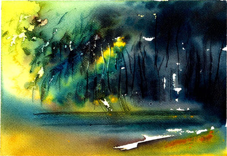 "Lost Lagoon" - Watercolour Painting by Erika Kummer
