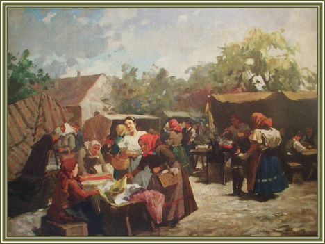 Gyertyányi Németh Gyula - Hétvégi piac (60x80 cm.)