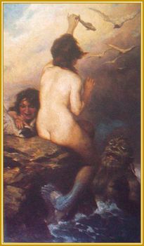 Éder Gyula - Sellők és Trython (115 x 60 cm.)