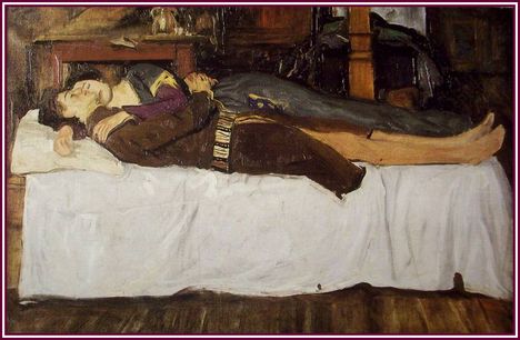 Kőrösfői Kriesch Aladár - Árgilus királyfi és Tündér Ilona (56,5 x 86 cm.)