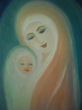 Mária a gyermekkel olaj vászon 30x40 cm