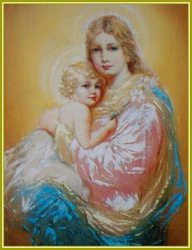 Bihari Emma - Madonna a gyermekével (50 x 40 cm.)