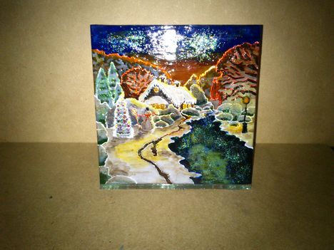 Téli tájkép 2 15x15 cm