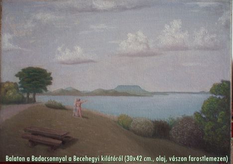 A Balaton a Badacsonnyal a Becehegyi kilátóról.