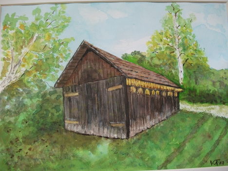 Akvarell 3.,, Pajta