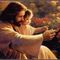 Jézus ölében kislány ül.