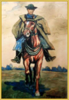 Zórád Ernő - Csikós lóháton (27,5x17 cm.)