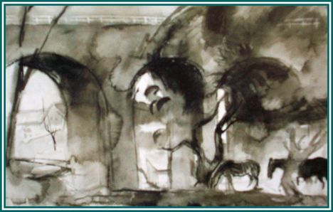 Szőnyi István - A zebegényi viadukt (31 x 45,5 cm.)