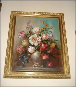 Kondor Lajos - Virágcsokor vázában. (58x72 cm.)