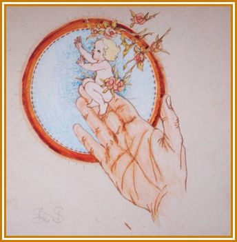 Nagy Sándor - A gyermek (15,5 x 17 cm.)